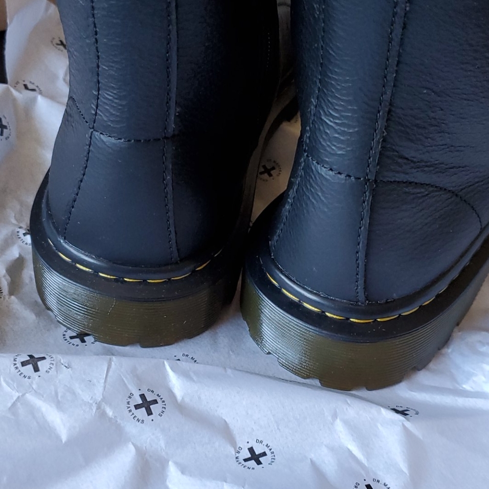Dr martens tall combat black leather boot sz 6 - Picture 3 of 15